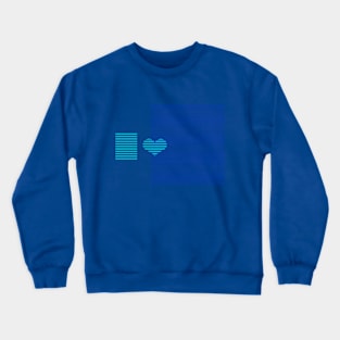Blue Heart Stripes Crewneck Sweatshirt